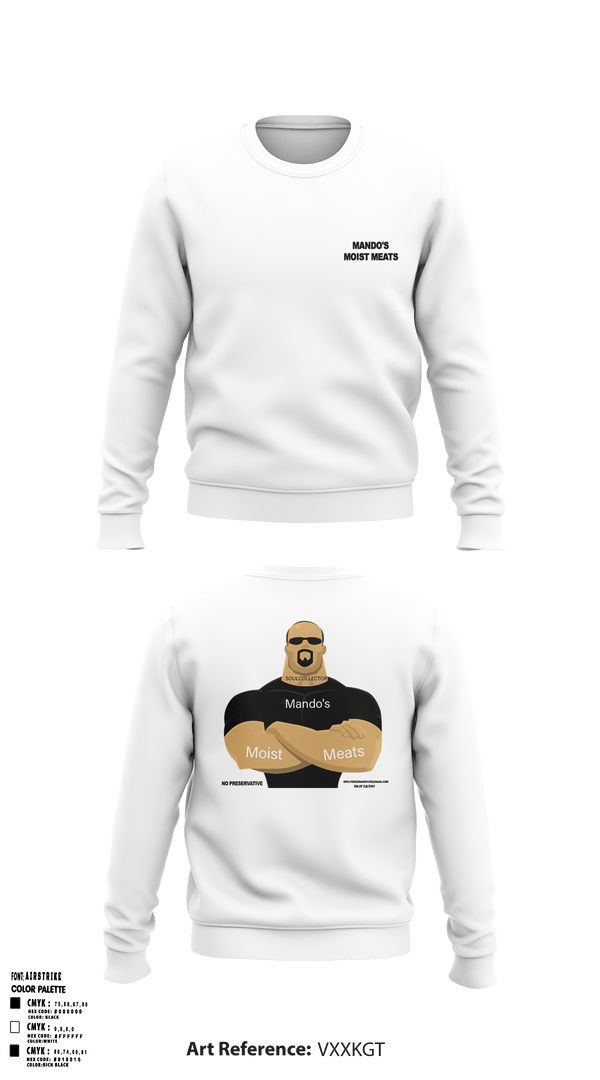 Crew Neck Sweatshirt, Mando's Moist MeatsMando's Moist Meats, , Teamtime, Team time, sublimation, custom sports apparel, team uniforms, spirit wear, spiritwear, sports uniforms, custom shirts, team store, custom team store, fundraiser sports, apparel fundraiser