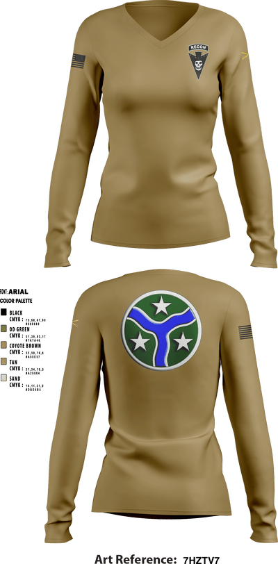 3/278 Armored Calvary Regiment 57774458 Women's Long Sleeve V-neck Shirt - 3