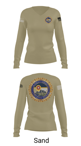 Women's Long Sleeve Vneck Shirt, , Police, Teamtime, Team time, sublimation, custom sports apparel, team uniforms, spirit wear, spiritwear, sports uniforms, custom shirts, team store, custom team store, fundraiser sports, apparel fundraiser