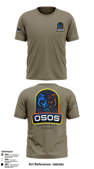 Short Sleeve Performance Shirt, OSOS CONCRETE LLC, , Teamtime, Team time, sublimation, custom sports apparel, team uniforms, spirit wear, spiritwear, sports uniforms, custom shirts, team store, custom team store, fundraiser sports, apparel fundraiser
