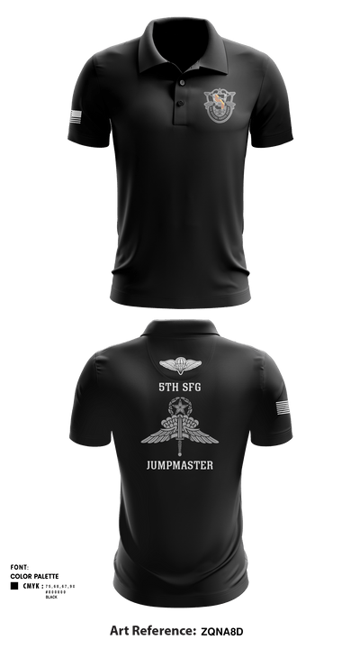 5th Special Forces Group Short Sleeve Performance Polo - 1