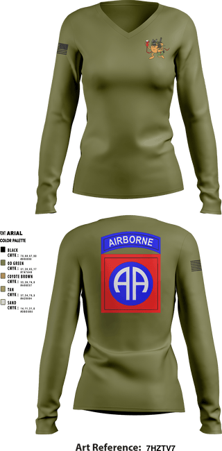 Women's Long Sleeve Vneck Shirt, , Army, Teamtime, Team time, sublimation, custom sports apparel, team uniforms, spirit wear, spiritwear, sports uniforms, custom shirts, team store, custom team store, fundraiser sports, apparel fundraiser