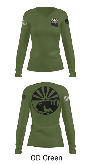 Women's Long Sleeve Vneck Shirt, , Army, Teamtime, Team time, sublimation, custom sports apparel, team uniforms, spirit wear, spiritwear, sports uniforms, custom shirts, team store, custom team store, fundraiser sports, apparel fundraiser