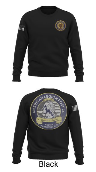 Crew Neck Sweatshirt, American Legion Post 24, , Teamtime, Team time, sublimation, custom sports apparel, team uniforms, spirit wear, spiritwear, sports uniforms, custom shirts, team store, custom team store, fundraiser sports, apparel fundraiser