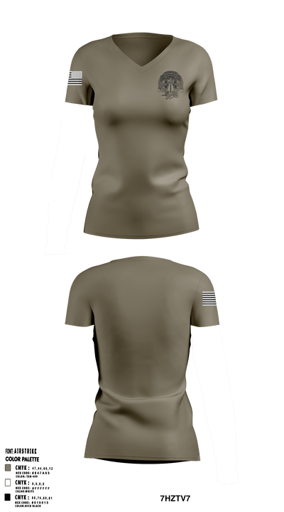6th Operator Bn 26768523 Women's Short Sleeve V-neck Shirt - 1