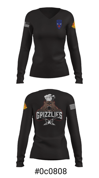 Women's Long Sleeve Vneck Shirt, , Army, Teamtime, Team time, sublimation, custom sports apparel, team uniforms, spirit wear, spiritwear, sports uniforms, custom shirts, team store, custom team store, fundraiser sports, apparel fundraiser
