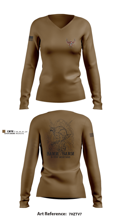BAMM BAMM 3548892 Women's Long Sleeve V-neck Shirt - 2