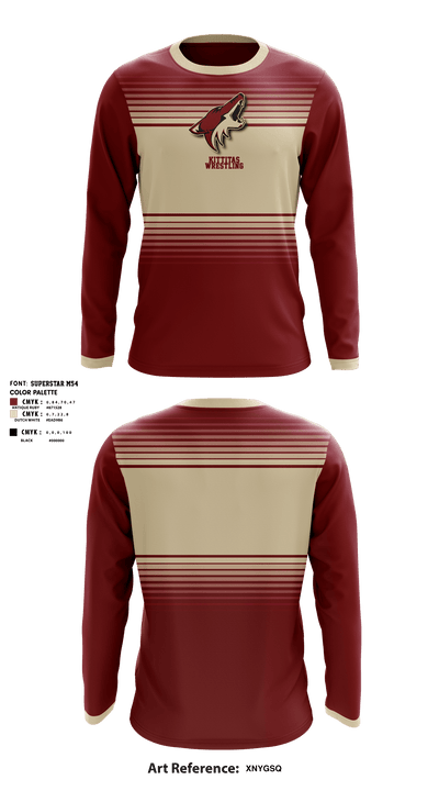 Kittitas Middle School Wrestling 91304160 Long Sleeve Rash Guard Shirt - 1
