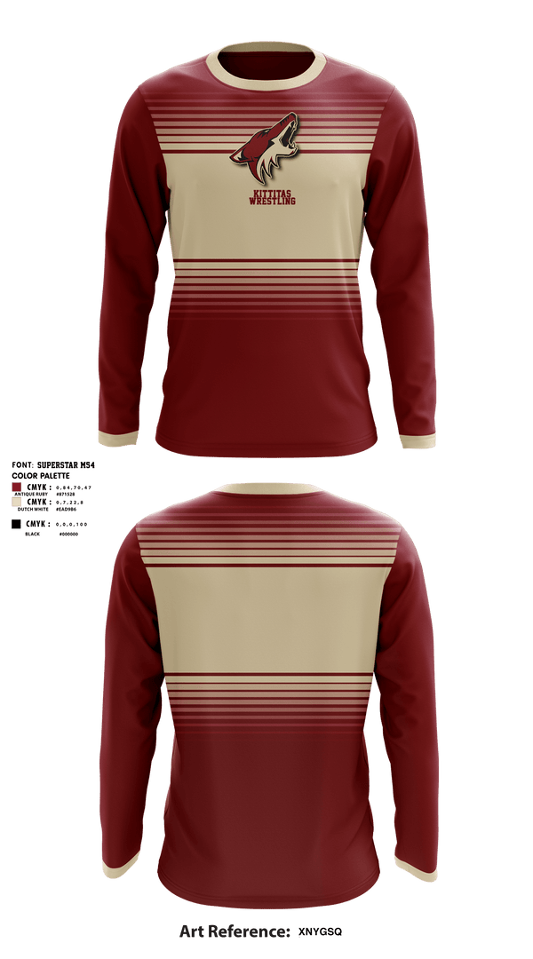 Long Sleeve Rash Guard Shirt, Kittitas Middle School Wrestling, Wrestling, Teamtime, Team time, sublimation, custom sports apparel, team uniforms, spirit wear, spiritwear, sports uniforms, custom shirts, team store, custom team store, fundraiser sports, apparel fundraiser