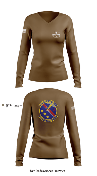 Women's Long Sleeve Vneck Shirt, , Air Force, Teamtime, Team time, sublimation, custom sports apparel, team uniforms, spirit wear, spiritwear, sports uniforms, custom shirts, team store, custom team store, fundraiser sports, apparel fundraiser
