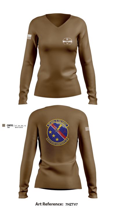 Westover Composite Squadron 58741877 Women's Long Sleeve V-neck Shirt - 3