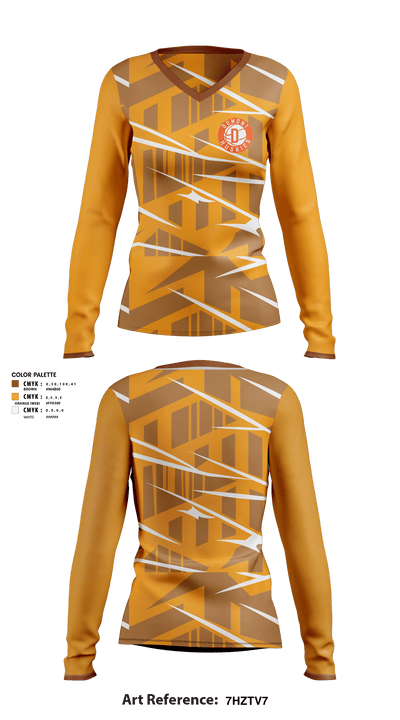 Dumont High School Basketball 96700757 Women's Long Sleeve V-neck Shirt - 1