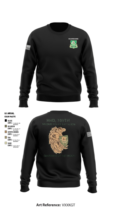 709th MP BN HHD 13627069 Crew Neck Sweatshirt - 1