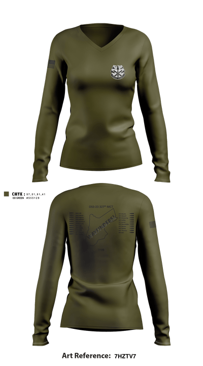 327th MCT 96493981 Women's Long Sleeve V-neck Shirt - 7