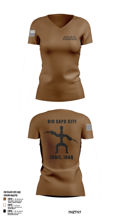 606th Qm Det 47278236 Women's Short Sleeve V-neck Shirt - 2