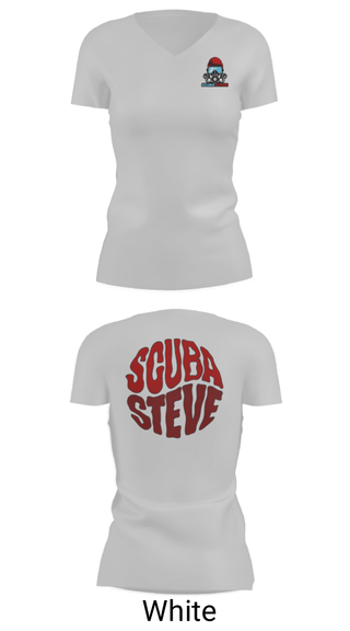 Women's Short Sleeve Vneck Shirt, Scuba Steve, , Teamtime, Team time, sublimation, custom sports apparel, team uniforms, spirit wear, spiritwear, sports uniforms, custom shirts, team store, custom team store, fundraiser sports, apparel fundraiser