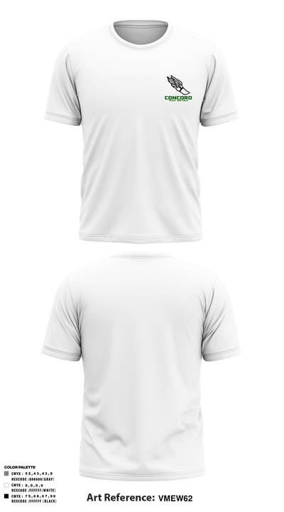 Concord High School Track 53059740 Short Sleeve Performance Shirt - 8