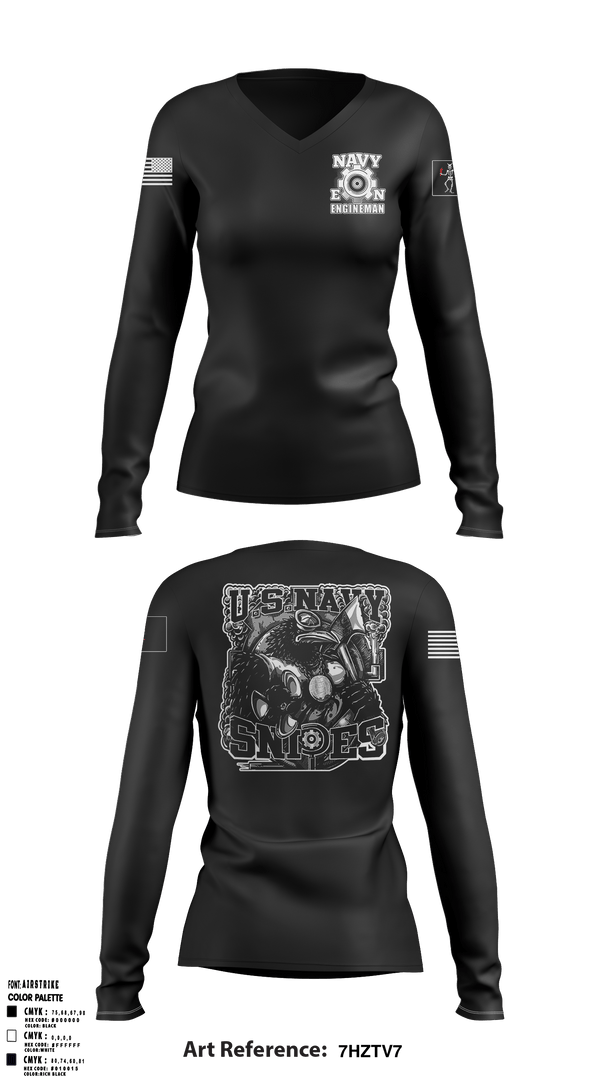 Women's Long Sleeve Vneck Shirt, , Navy, Teamtime, Team time, sublimation, custom sports apparel, team uniforms, spirit wear, spiritwear, sports uniforms, custom shirts, team store, custom team store, fundraiser sports, apparel fundraiser