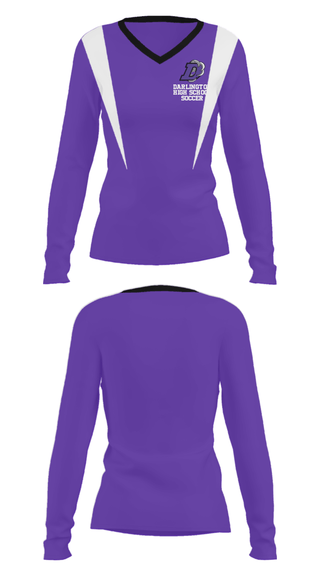 Women's Long Sleeve Vneck Shirt, Darlington High School Soccer, Men's Soccer, Teamtime, Team time, sublimation, custom sports apparel, team uniforms, spirit wear, spiritwear, sports uniforms, custom shirts, team store, custom team store, fundraiser sports, apparel fundraiser