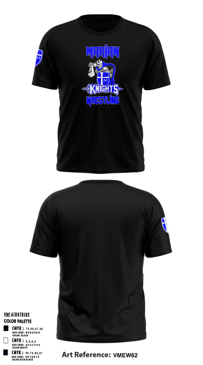 Marian High School Wrestling 1916456 Short Sleeve Performance Shirt - 44