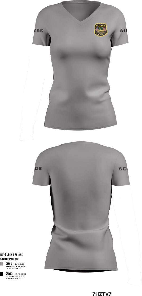 Women's Short Sleeve Vneck Shirt, , Police, Teamtime, Team time, sublimation, custom sports apparel, team uniforms, spirit wear, spiritwear, sports uniforms, custom shirts, team store, custom team store, fundraiser sports, apparel fundraiser