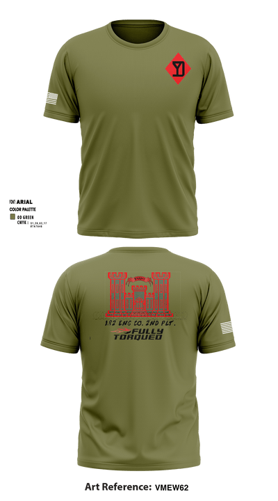 182 ENG. CO SAPPERS 11837951 Short Sleeve Performance Shirt - 14