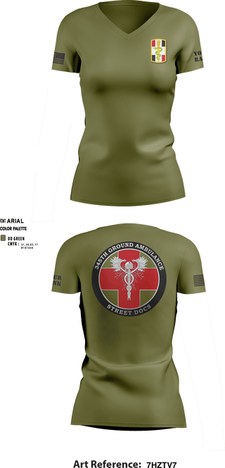 Women's Short Sleeve Vneck Shirt, , Army, Teamtime, Team time, sublimation, custom sports apparel, team uniforms, spirit wear, spiritwear, sports uniforms, custom shirts, team store, custom team store, fundraiser sports, apparel fundraiser