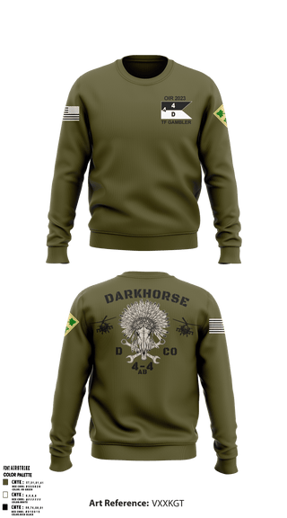 Crew Neck Sweatshirt, 4-4 AB DARKHORSE, Army, Teamtime, Team time, sublimation, custom sports apparel, team uniforms, spirit wear, spiritwear, sports uniforms, custom shirts, team store, custom team store, fundraiser sports, apparel fundraiser