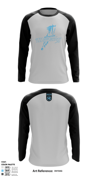Mountain Range HS Girls Soccer 81994062 Old School Cotton Feel LS Varsity Tee - 2