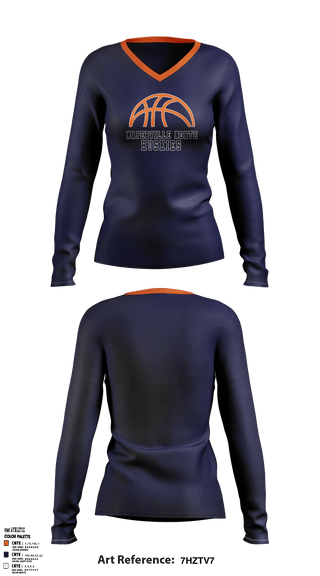 Women's Long Sleeve Vneck Shirt, Jr Huskies Basketball, Men's Basketball, Teamtime, Team time, sublimation, custom sports apparel, team uniforms, spirit wear, spiritwear, sports uniforms, custom shirts, team store, custom team store, fundraiser sports, apparel fundraiser
