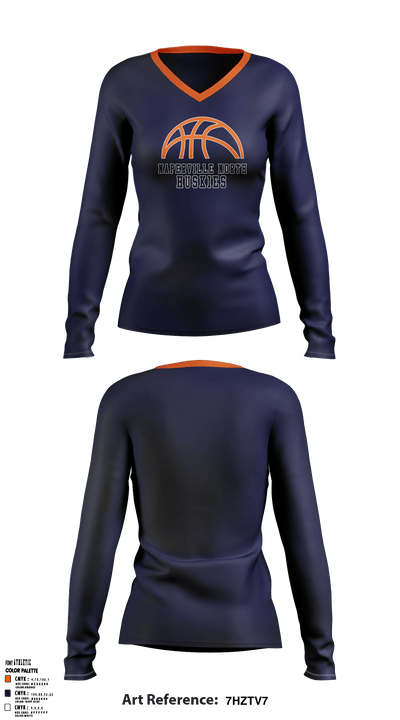 Jr Huskies Basketball 42641370 Women's Long Sleeve V-neck Shirt - 40