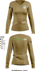 Jasper County EMS 69252235 Women's Long Sleeve V-neck Shirt - 3