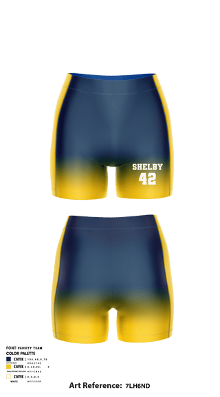 Women's Compression Shorts, Shelby Wildcats, Women's Volleyball, Teamtime, Team time, sublimation, custom sports apparel, team uniforms, spirit wear, spiritwear, sports uniforms, custom shirts, team store, custom team store, fundraiser sports, apparel fundraiser
