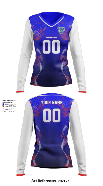 Central Linn Senior High School Volleyball 2014304 Long Sleeve Performance Shirt - 2
