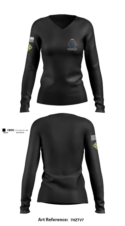 59th Quartermaster 16282203 Women's Long Sleeve V-neck Shirt - 6