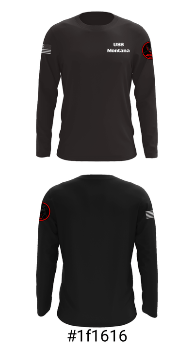 USS Montana 25481522 Long Sleeve Performance Shirt - 13