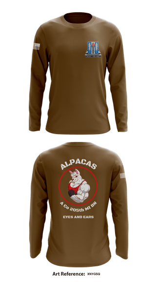 Long Sleeve Performance Shirt, Alpha Company 205th MI BN, Army, Teamtime, Team time, sublimation, custom sports apparel, team uniforms, spirit wear, spiritwear, sports uniforms, custom shirts, team store, custom team store, fundraiser sports, apparel fundraiser