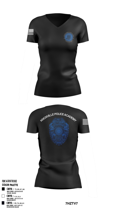 Women's Short Sleeve Vneck Shirt, Basic Recruit class 2023-B, Police, Teamtime, Team time, sublimation, custom sports apparel, team uniforms, spirit wear, spiritwear, sports uniforms, custom shirts, team store, custom team store, fundraiser sports, apparel fundraiser