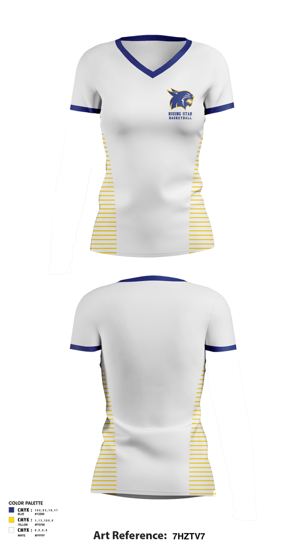 Women's Short Sleeve Vneck Shirt, Rising Star High School Basketball, Women's Basketball, Teamtime, Team time, sublimation, custom sports apparel, team uniforms, spirit wear, spiritwear, sports uniforms, custom shirts, team store, custom team store, fundraiser sports, apparel fundraiser