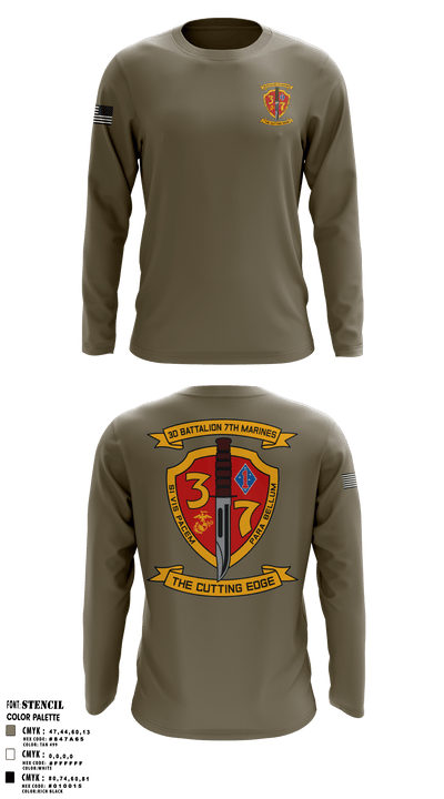 3rd Battalion 7th Marines 15959701 Long Sleeve Performance Shirt - 1