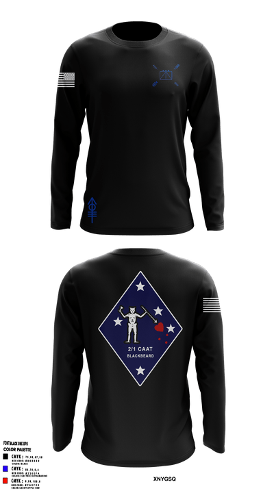 BLT 2d Battalion, 1st Marines, Weapons Co, CAAT Blue 79953351 Long Sleeve Performance Shirt - 3