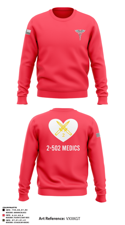 2-502IN Medical Platoon 90993317 Crew Neck Sweatshirt - 2