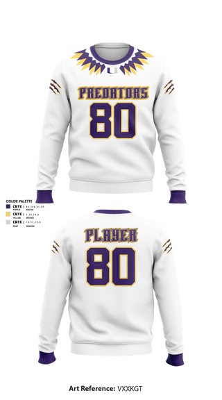 Crew Neck Sweatshirt, San Antonio Predators, Football, Teamtime, Team time, sublimation, custom sports apparel, team uniforms, spirit wear, spiritwear, sports uniforms, custom shirts, team store, custom team store, fundraiser sports, apparel fundraiser