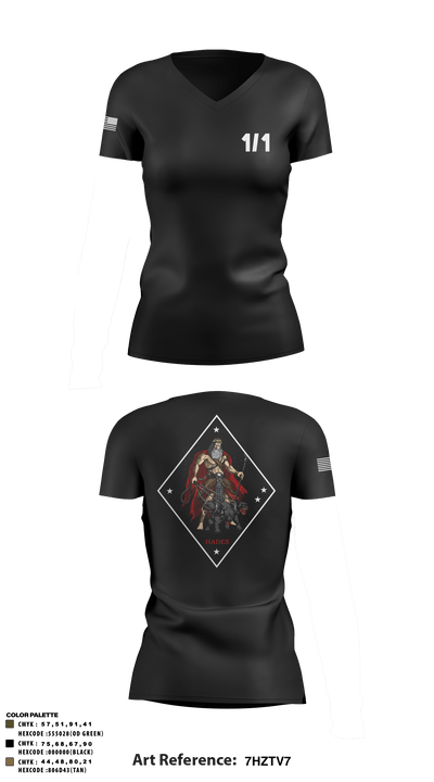 Hades 3421841 Women's Short Sleeve V-neck Shirt - 2
