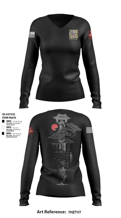 American Gamer 48136507 Women's Long Sleeve V-neck Shirt - 1