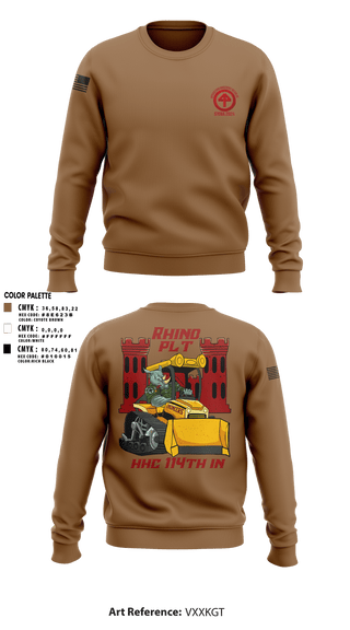 Crew Neck Sweatshirt, HHC 1-114 Infantry Brigade, , Teamtime, Team time, sublimation, custom sports apparel, team uniforms, spirit wear, spiritwear, sports uniforms, custom shirts, team store, custom team store, fundraiser sports, apparel fundraiser