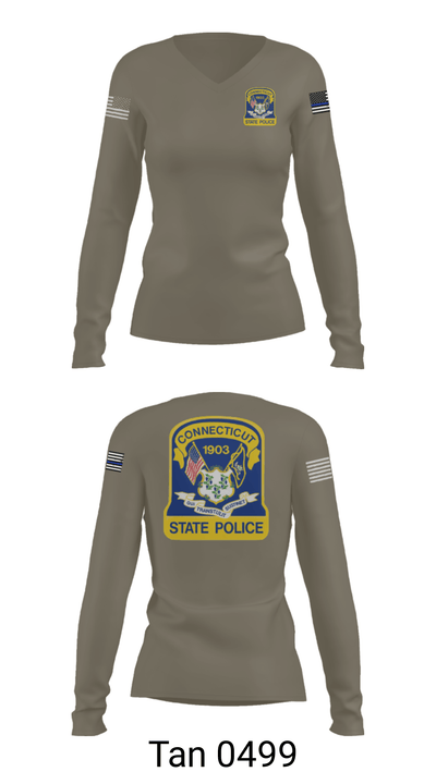 Connecticut State Police 53595968 Women's Long Sleeve V-neck Shirt - 41