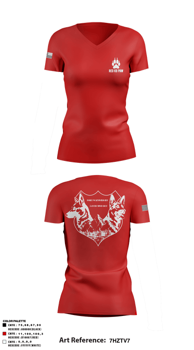 549th MWD DET 49192447 Women's Short Sleeve V-neck Shirt - 2