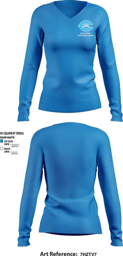Chanute High School Band 70581105 Women's Long Sleeve V-neck Shirt - 1