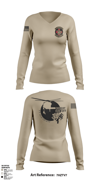 Desert Dustoff 78668049 Women's Long Sleeve V-neck Shirt - 1